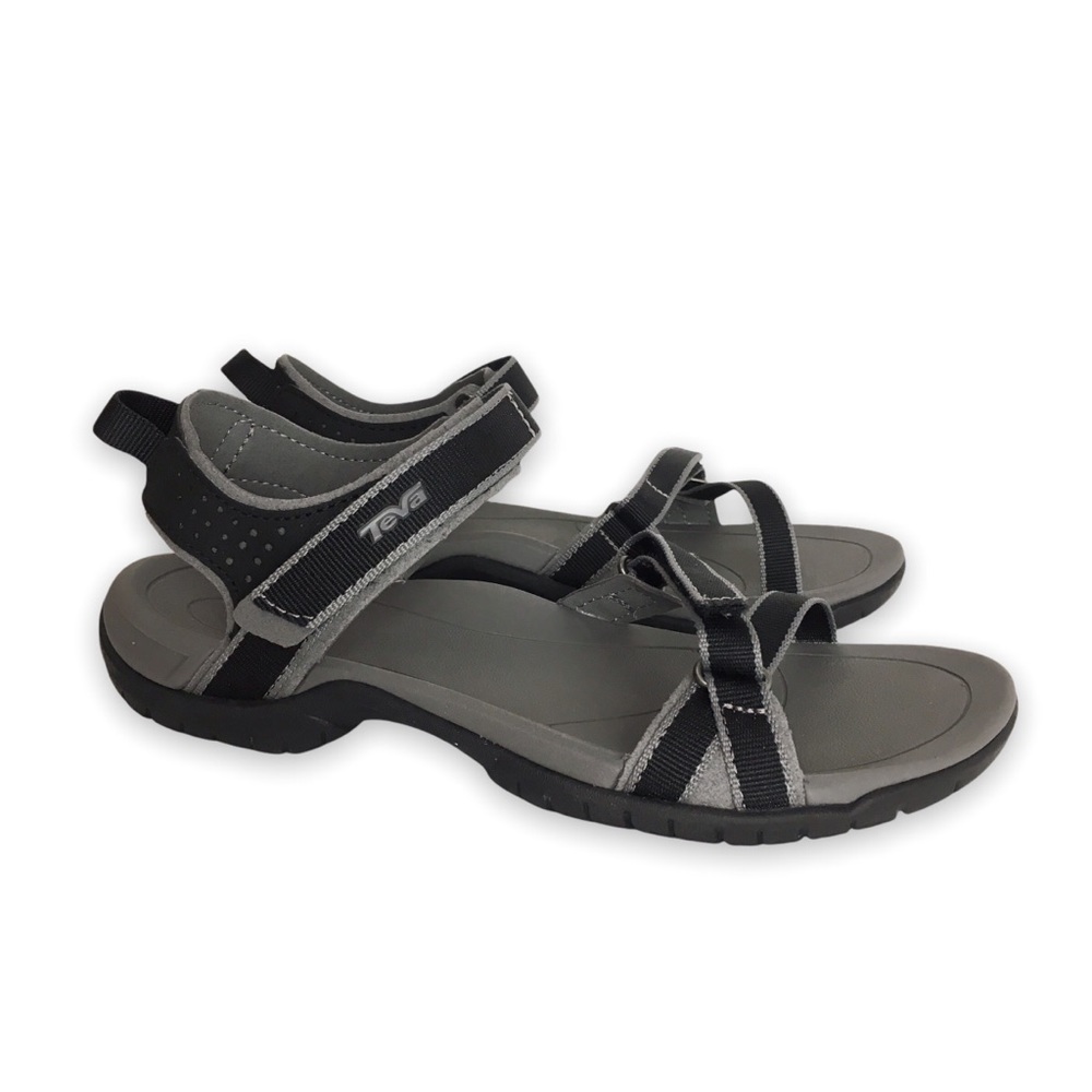 Teva Women's Verra Black Grey Strappy Sport Sandals Size 7.5 NEW